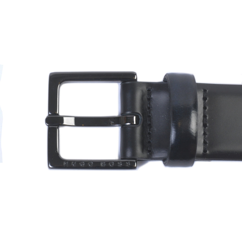 Hugo Boss Black Calfskin Leather Cyngato Skinny Belt