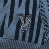 Versace Jeans Grey Animal Print V-Neck Sweater