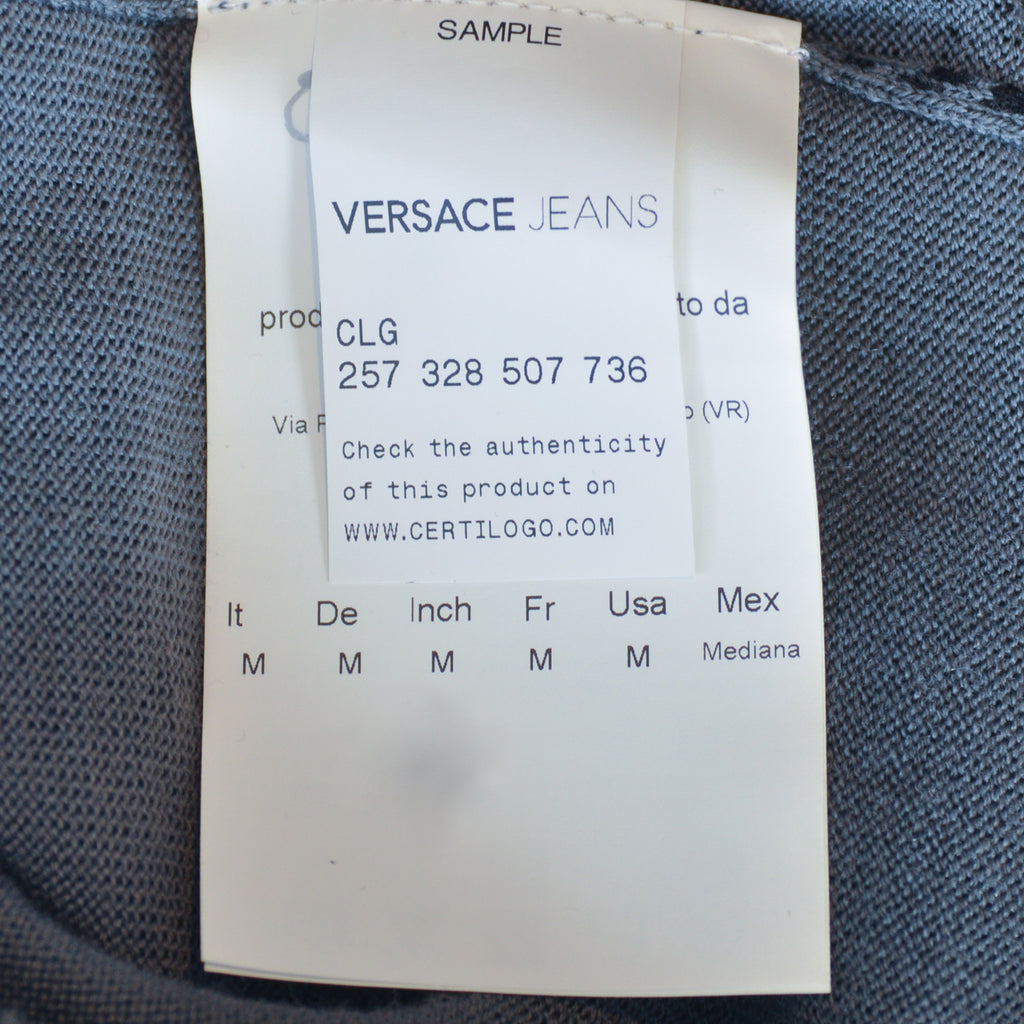 Versace Jeans Grey Animal Print V-Neck Sweater