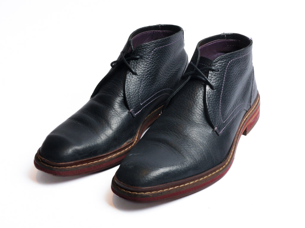 Ted Baker Black Leather Corans Desert Boots