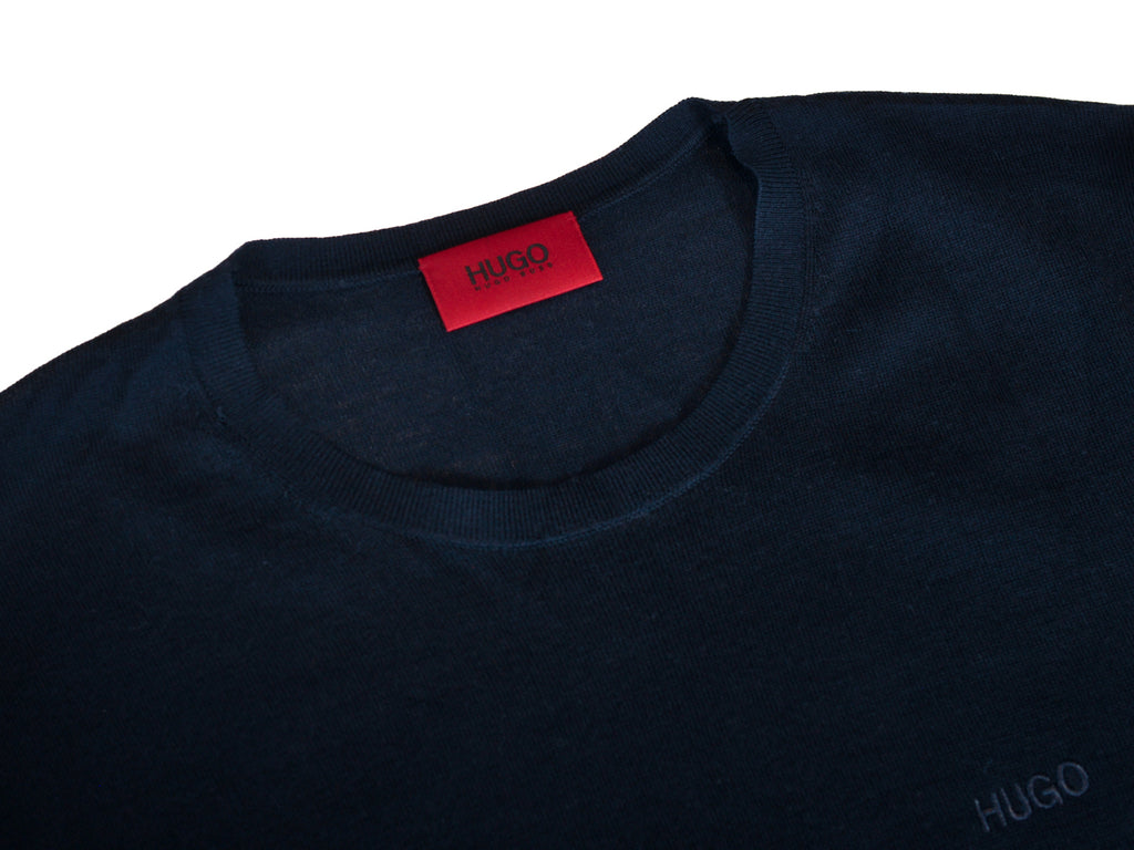 Hugo Boss Blue Lightweight Crew Neck Sweater