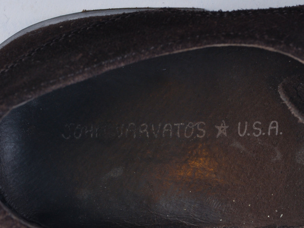 John Varvatos Brown Suede Cap Toe Derby Shoes