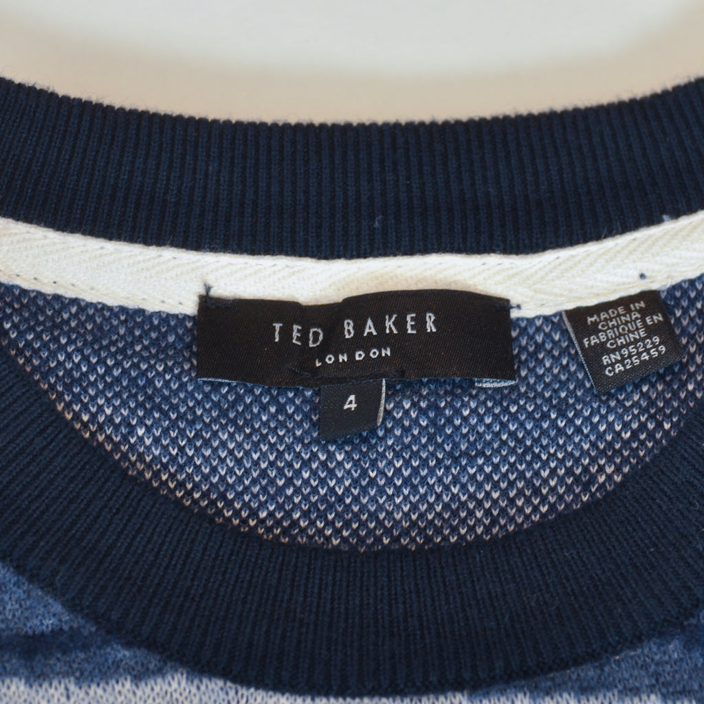 Ted Baker Blue Swirl Warfe Crew Neck Sweater