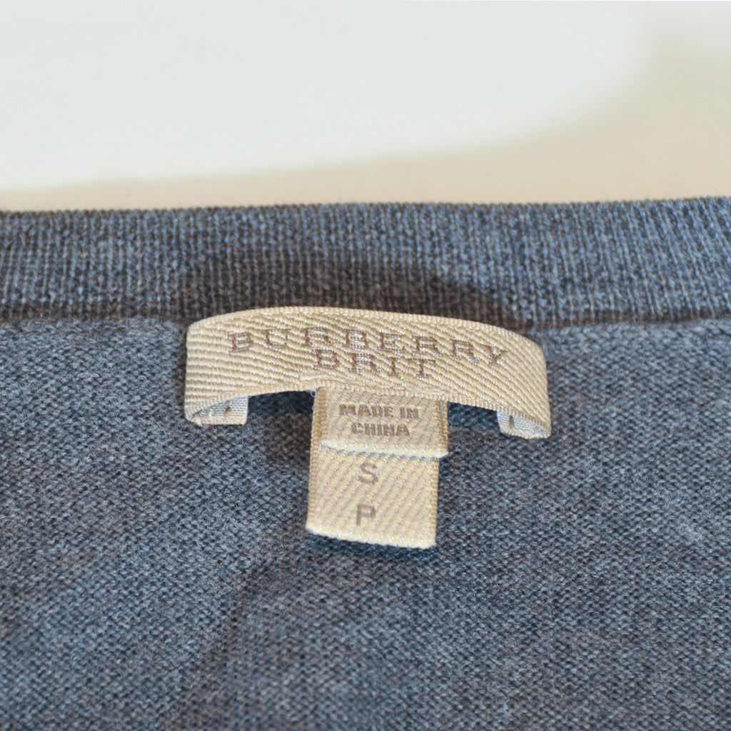 Burberry Brit Grey V-Neck Sweater