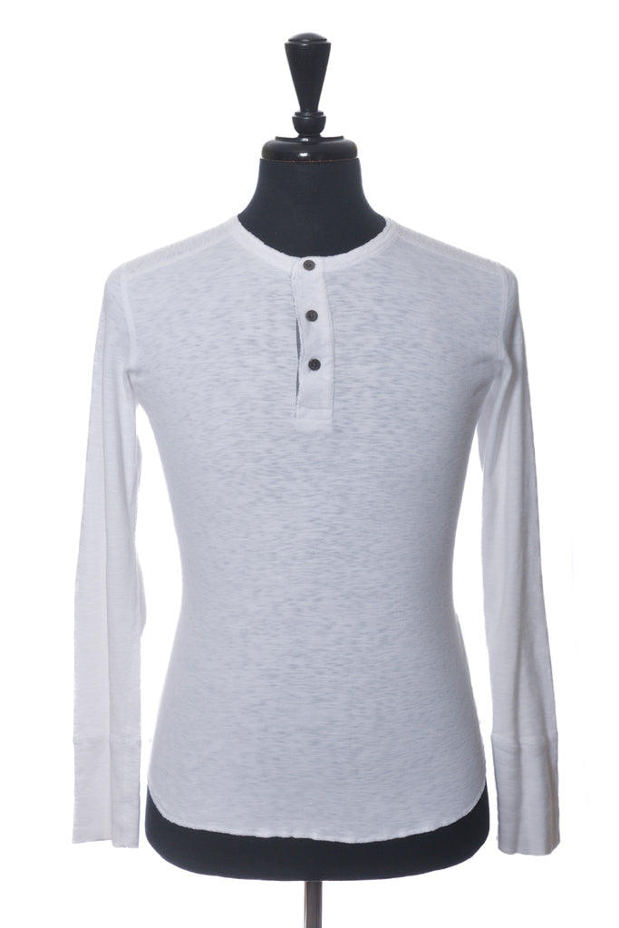 Wings + Horns White Knit Henley Shirt