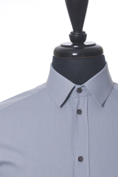 Dolce & Gabbana Gold Slate Grey Striped Dress Shirt