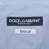 Dolce & Gabbana Gold Slate Grey Striped Dress Shirt