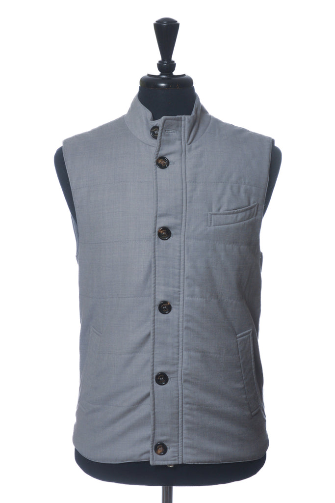 Eleventy Grey Loro Piana Rain System Wool Silk Vest