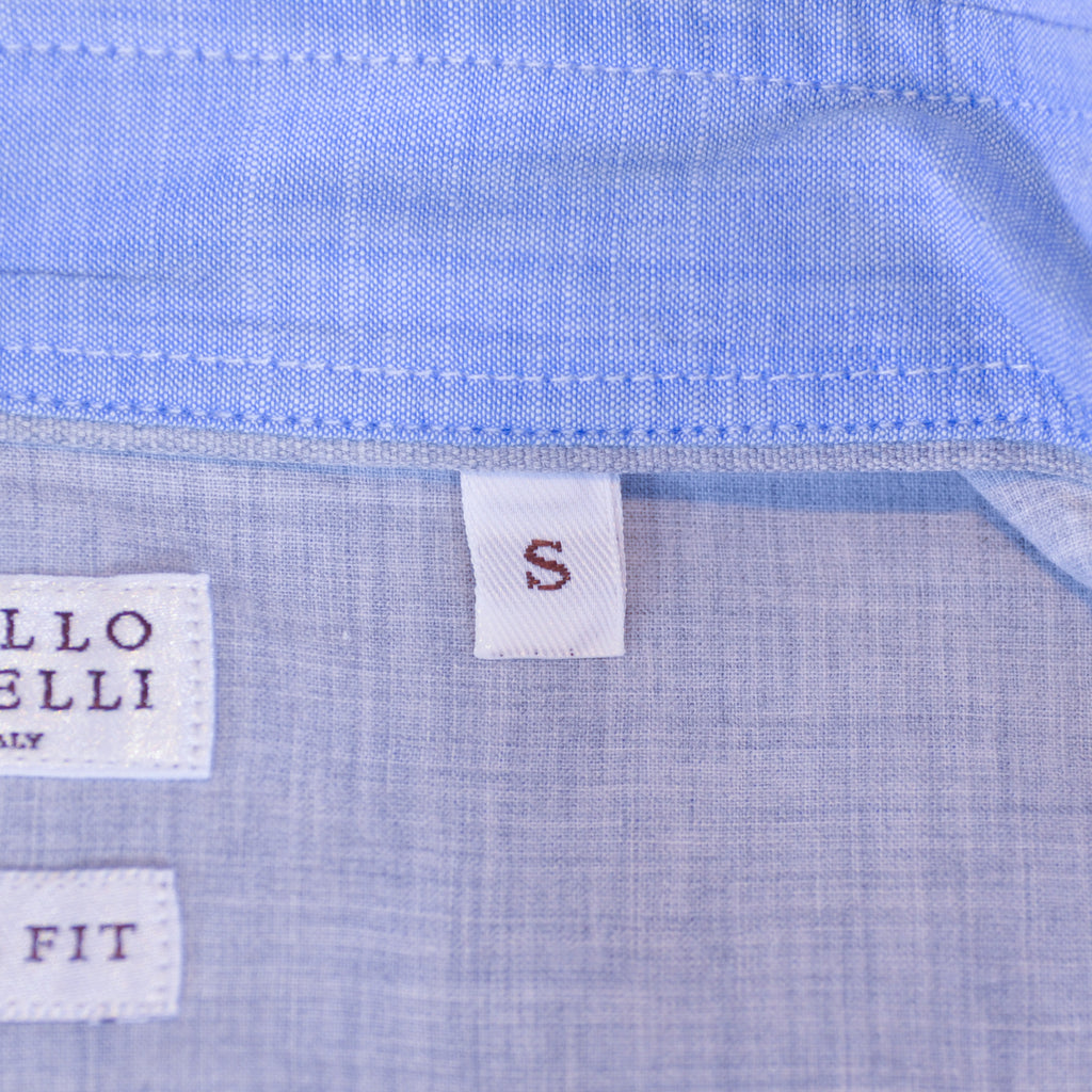 Brunello Cucinelli Light Blue Leisure Fit Epaulet Shirt