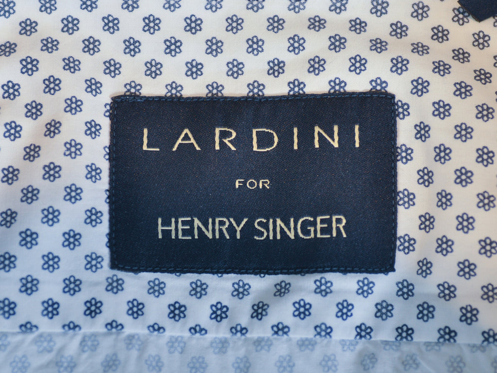 Lardini Black on White Floral Print Shirt
