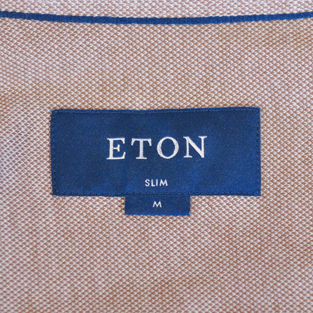 Eton Light Brown Slim Fit Knit Pique Shirt