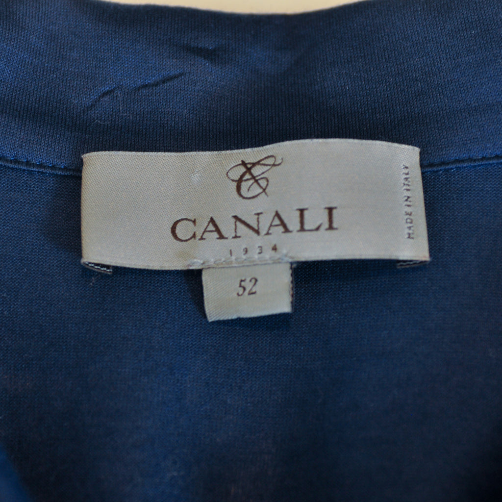 Canali 1934 Navy Blue Zip Polo Shirt