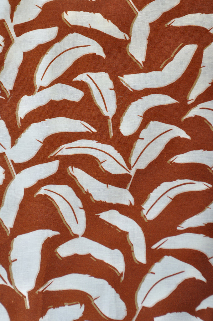 Hugo Boss Brown Leaf Print Luka_F Short Sleeve Shirt