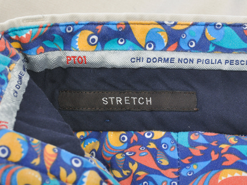 PT01 Light Beige Slim Fit Stretch Reef Chinos