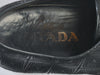 Prada Black Geometric Embroidered Derby Shoes