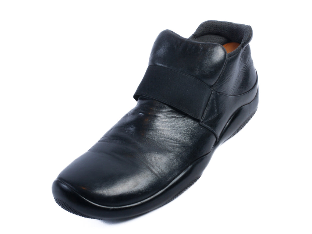 Prada Black Leather Slip-On Shoes