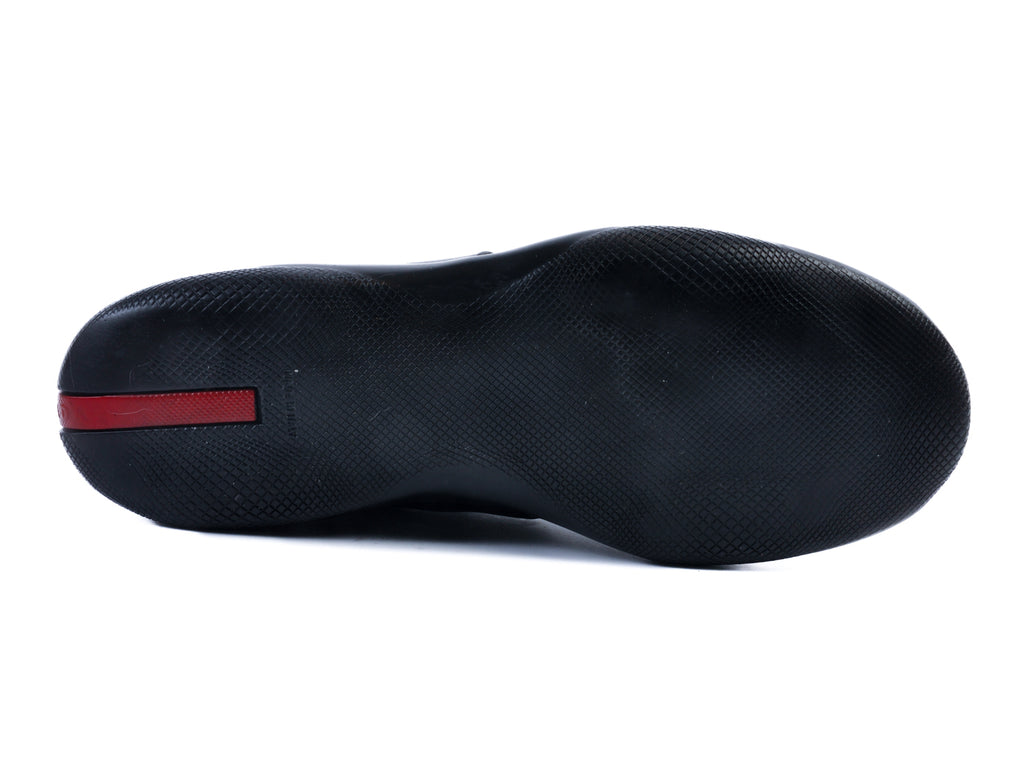 Prada Black Leather Slip-On Shoes