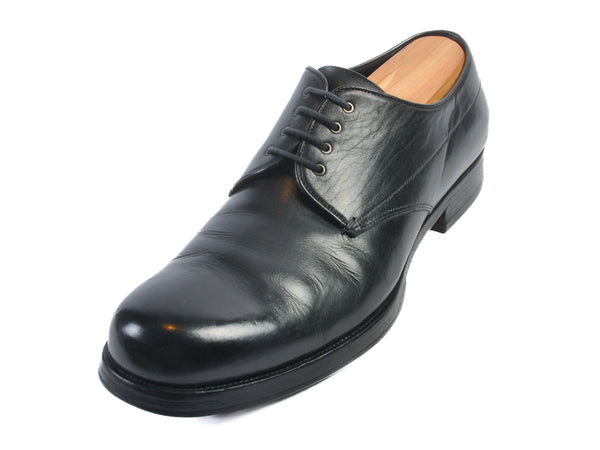 Prada Black Leather Derby Shoes