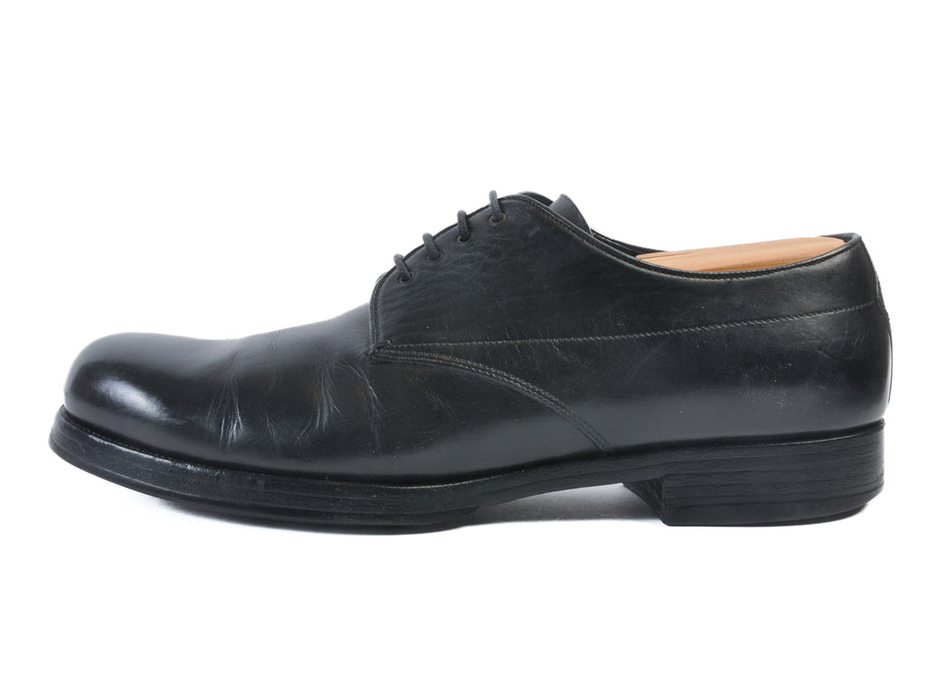 Prada Black Leather Derby Shoes