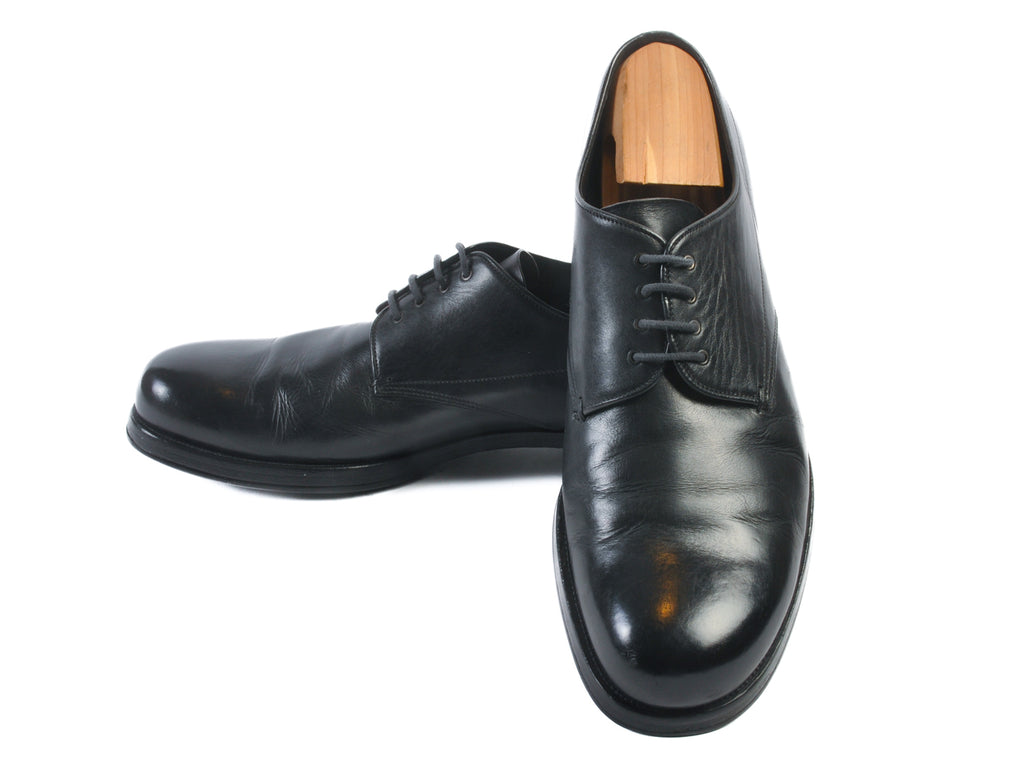 Prada Black Leather Derby Shoes
