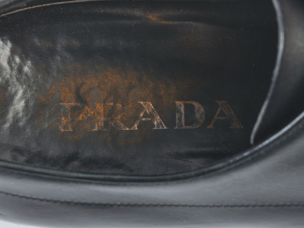 Prada Black Leather Derby Shoes