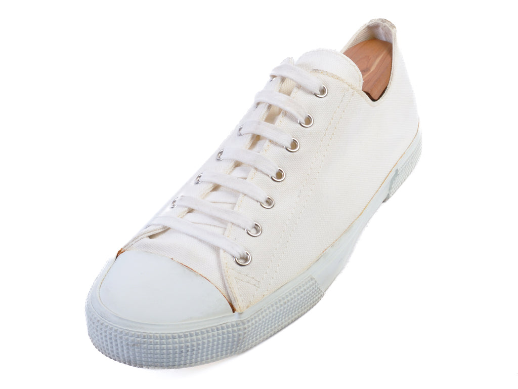 Helmut Land Ivory White Canvas Sneakers