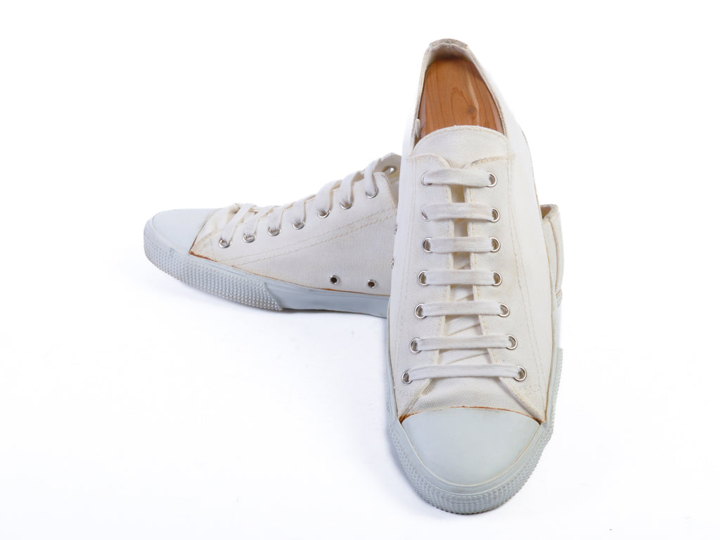 Helmut Land Ivory White Canvas Sneakers