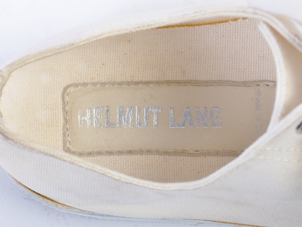 Helmut Land Ivory White Canvas Sneakers