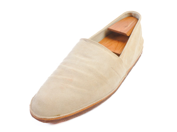 Brunello Cucinelli Tan Suede Slip-Ons