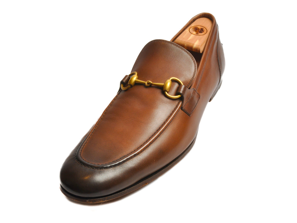Gucci Brown Leather Horsebit Loafers