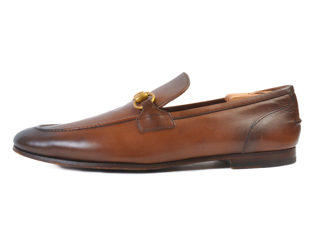 Gucci Brown Leather Horsebit Loafers