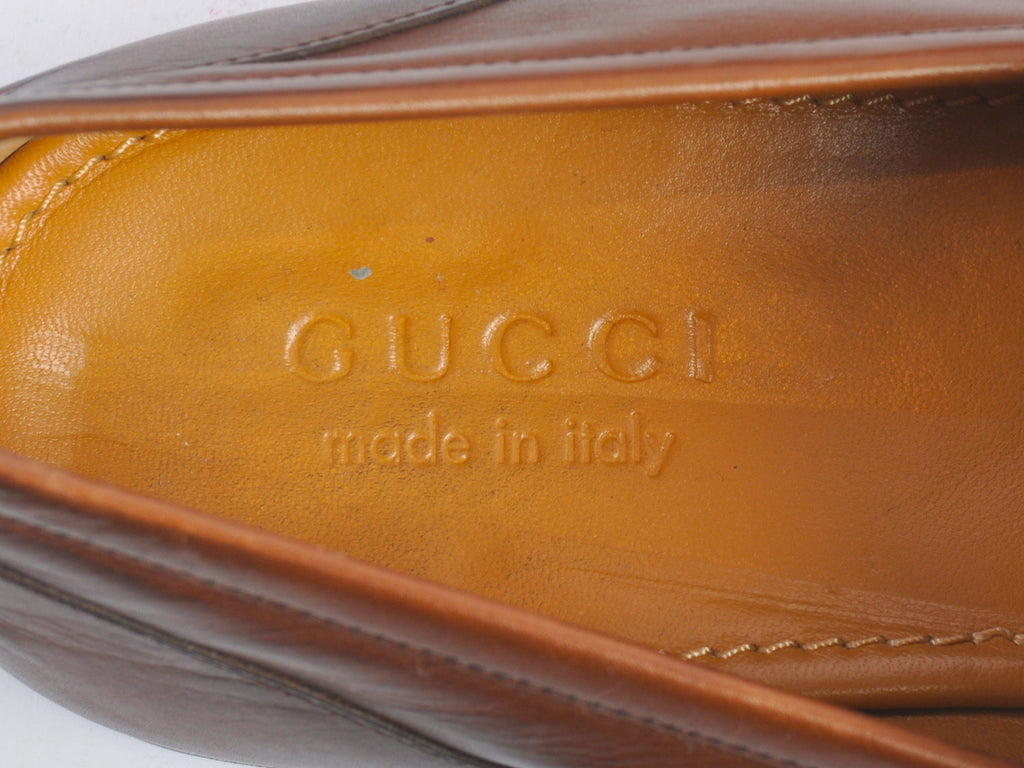 Gucci Brown Leather Horsebit Loafers
