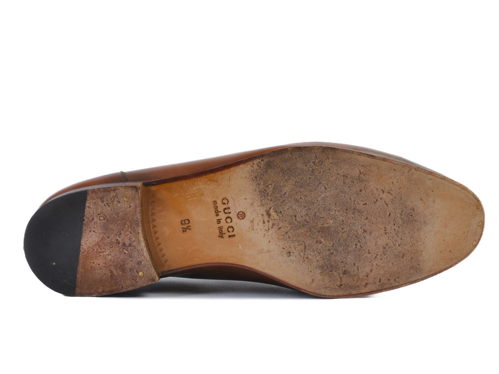 Gucci Brown Leather Horsebit Loafers