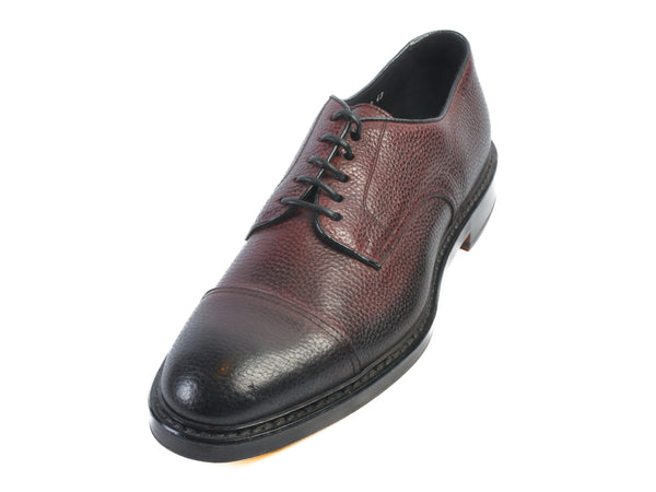 Doucal’s Oxblood Pebbled Leather Derby Shoes