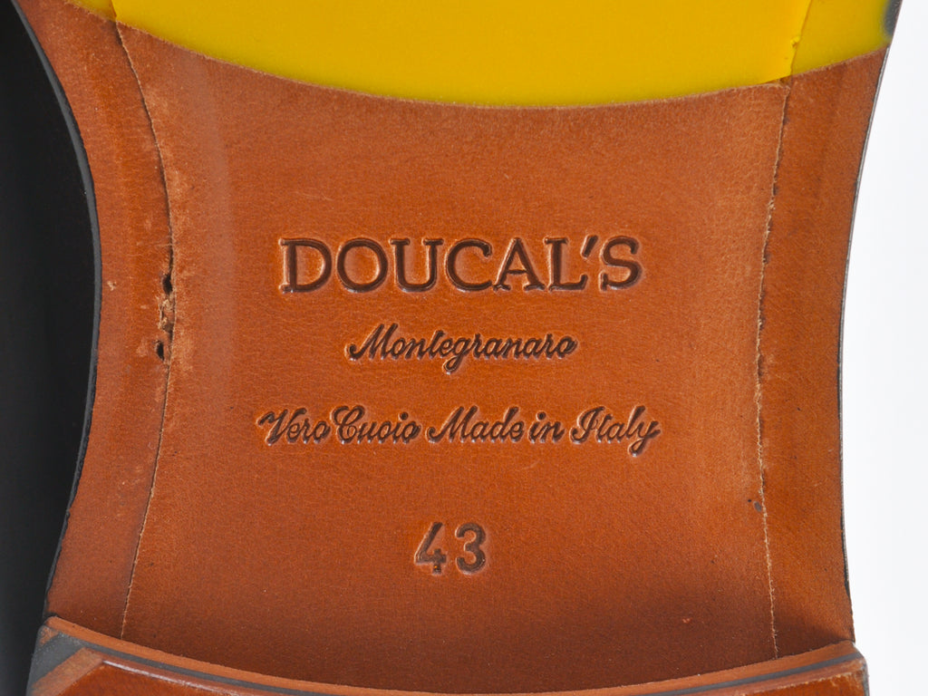 Doucal’s Oxblood Pebbled Leather Derby Shoes