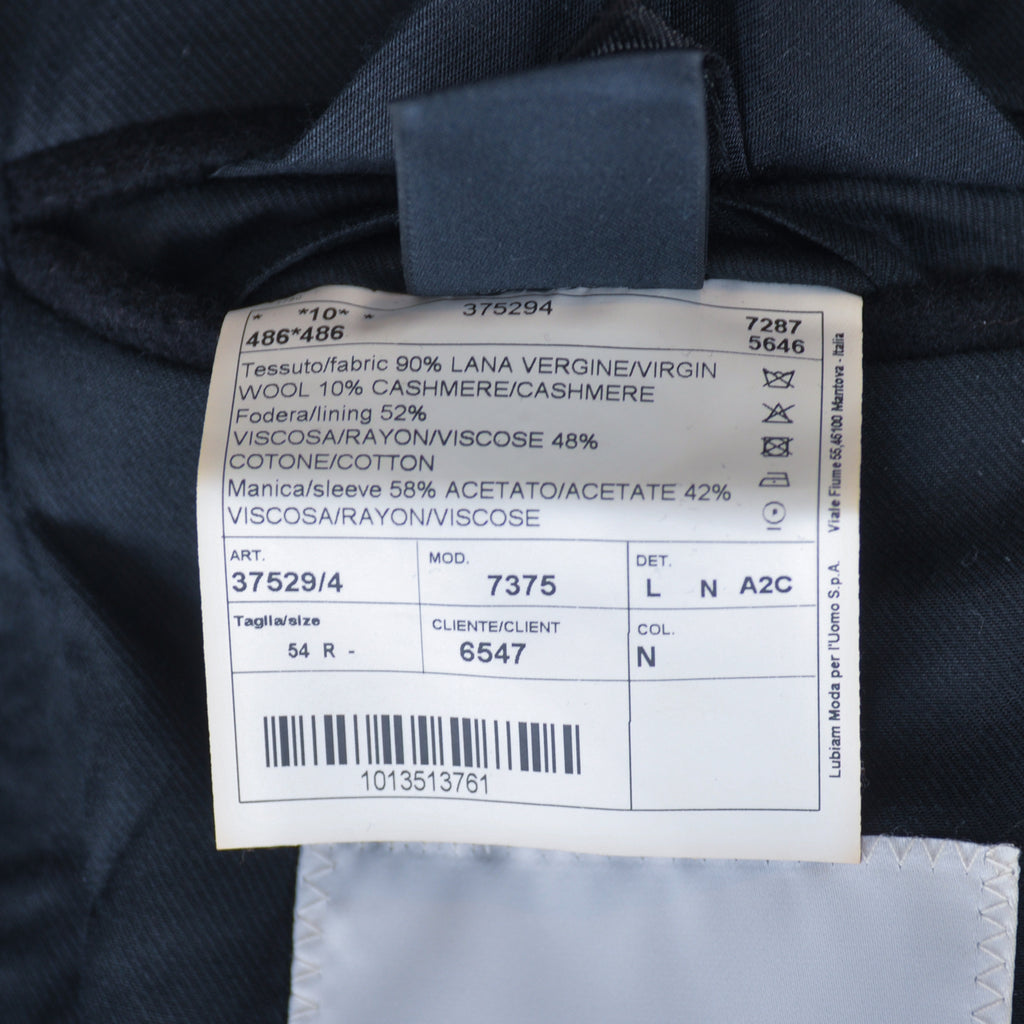 Luigi Bianchi Black Cashmere Blend Overcoat