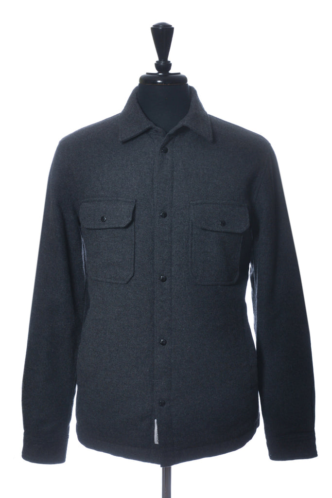 Woolrich Grey Down Snap Overshirt