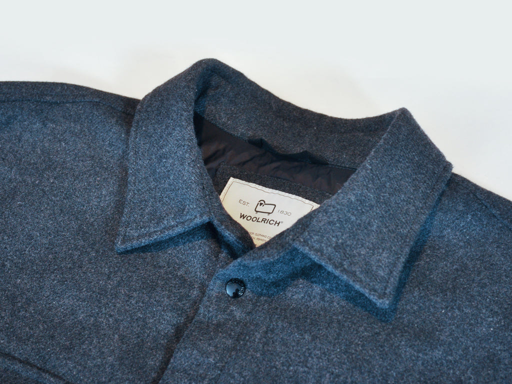 Woolrich Grey Down Snap Overshirt
