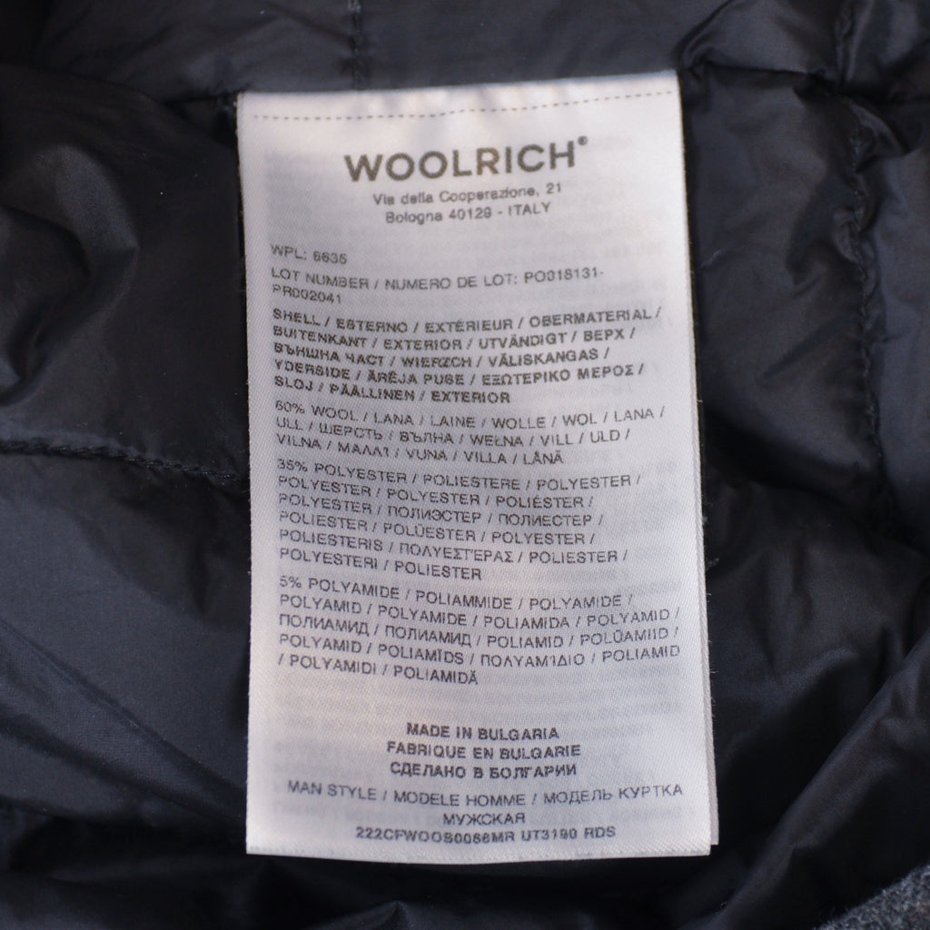 Woolrich Grey Down Snap Overshirt