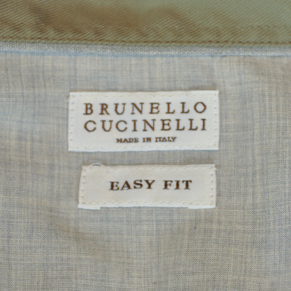 Brunello Cucinelli Green Easy Fit Casual Shirt
