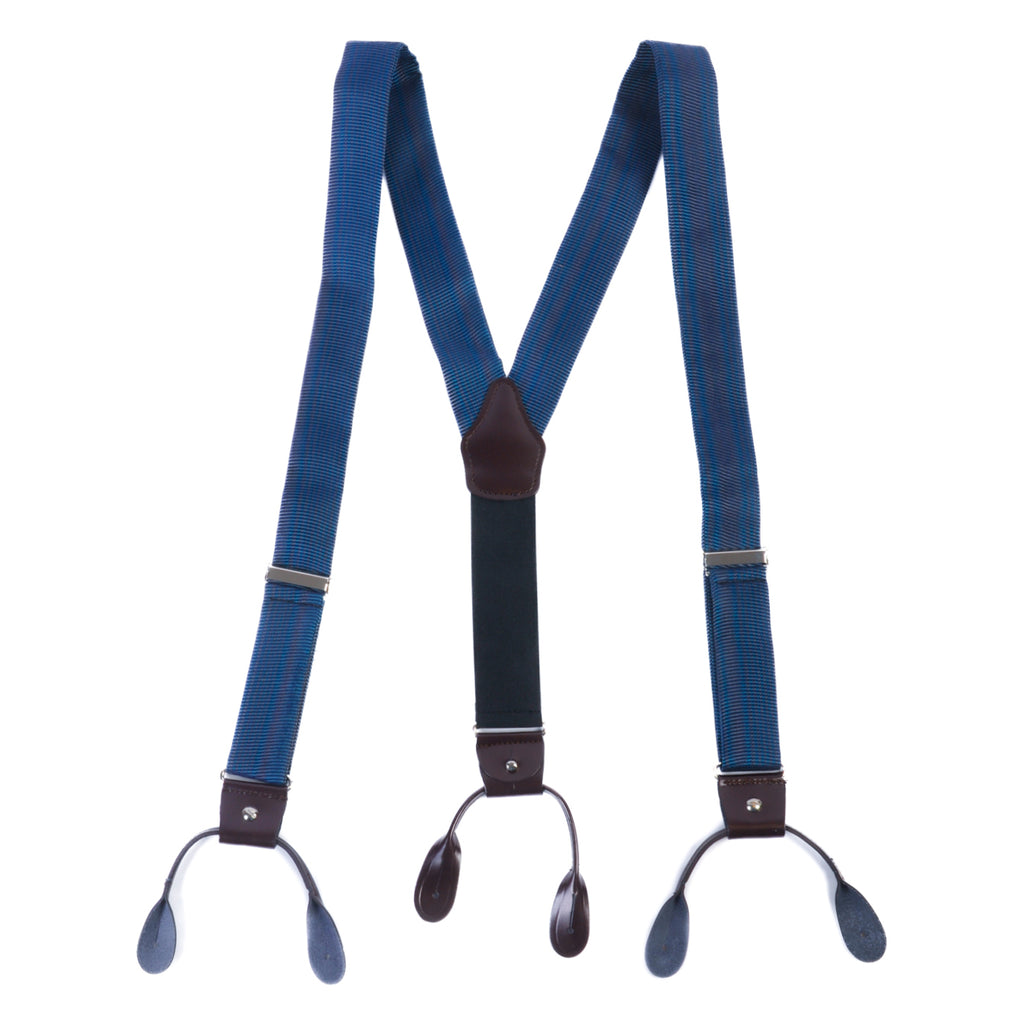 Dion Dark Blue Silk Twill Suspenders