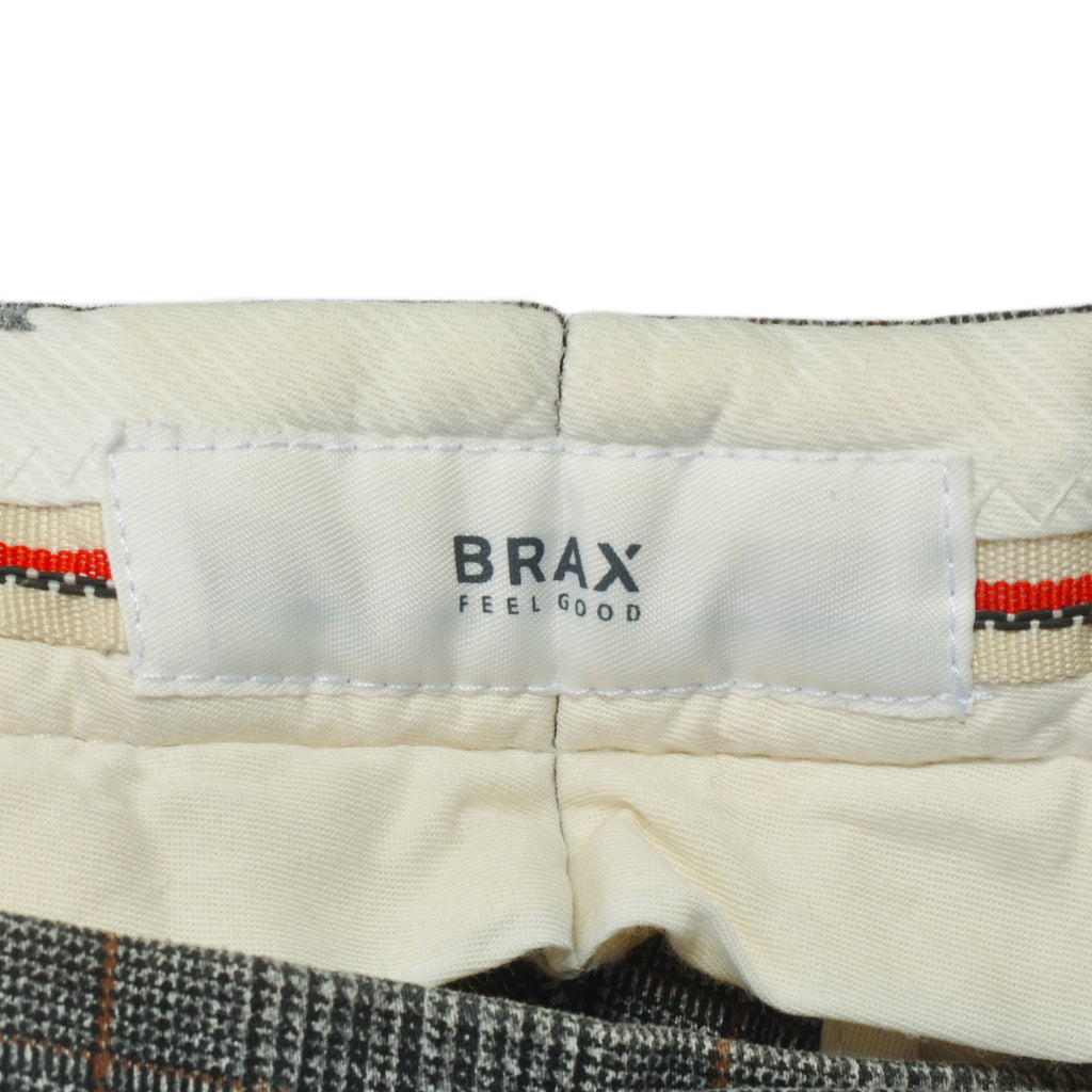 Brax Grey Check Paul Pleated Pants