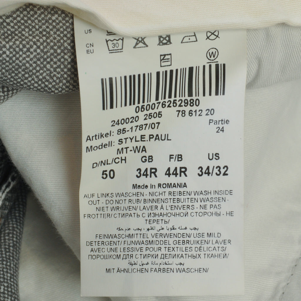 Brax Grey Check Paul Pleated Pants