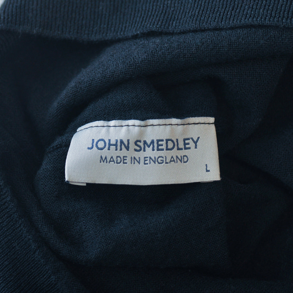 John Smedley Black New Zealand Merino Wool Roll Neck Sweater