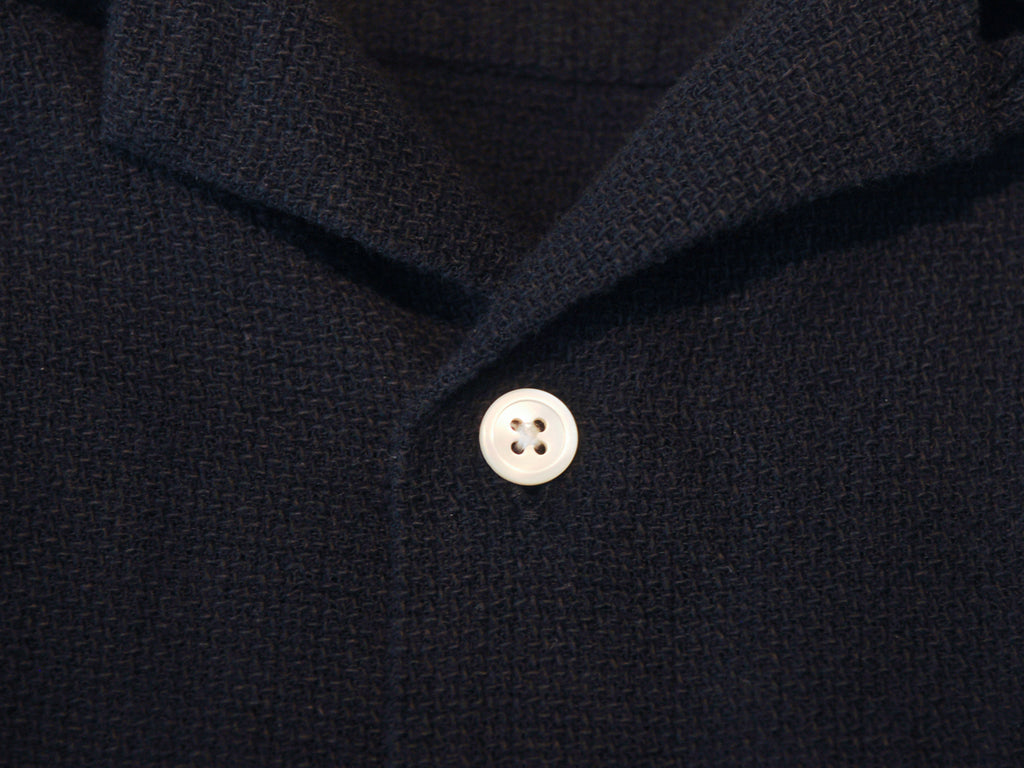 Portuguese Flannel Black Terry Knit Short Sleeve Shirt