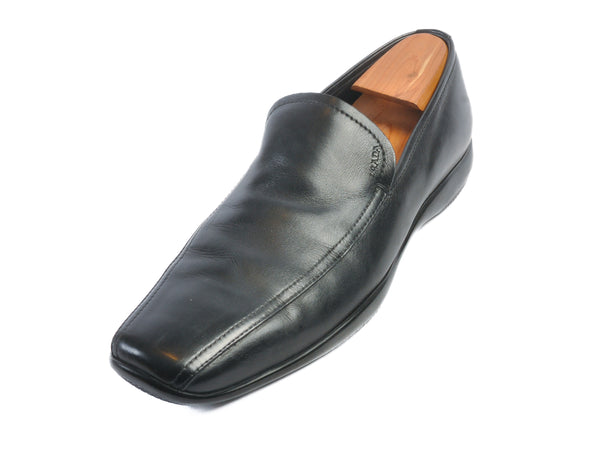 Prada Black Leather Slip-On Shoes