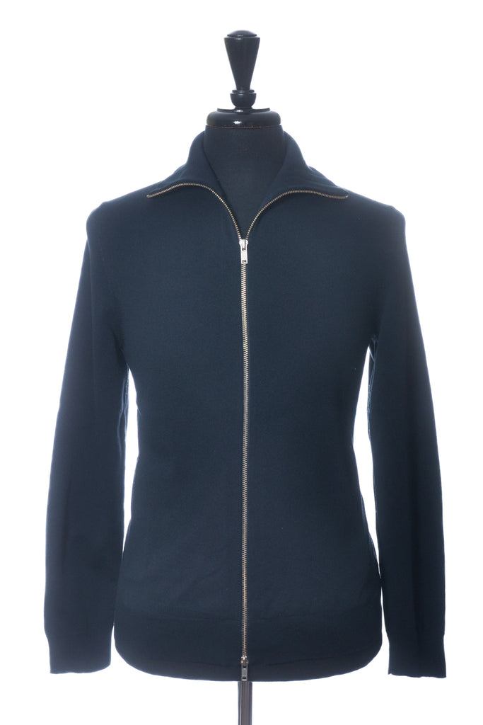 Theory Navy Blue Kampers Full Zip Sweater