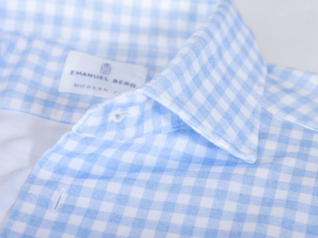 Emanuel Berg Blue Check Byron Modern Fit Shirt