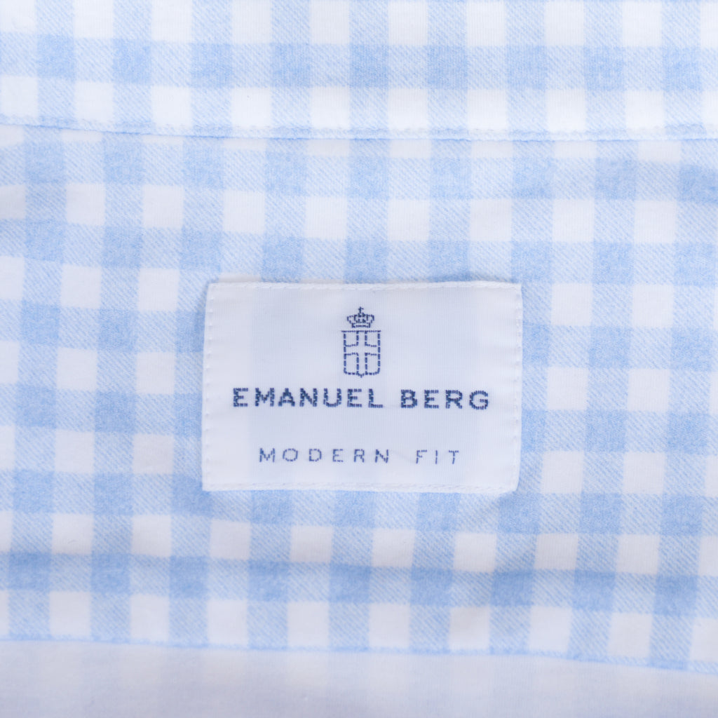 Emanuel Berg Blue Check Byron Modern Fit Shirt