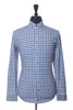 Emanuel Berg Grey and Blue Check Byron Modern Fit Shirt